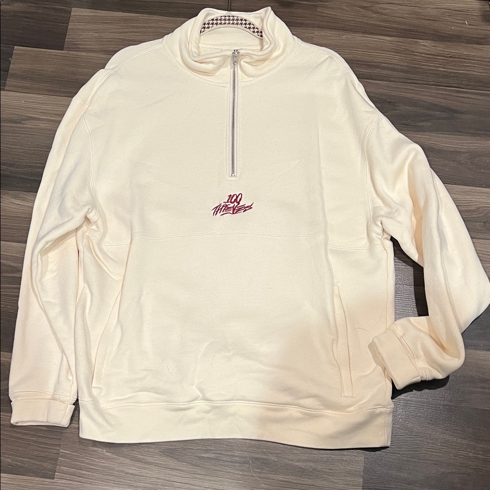 Cream Half-Zip Sweatshirt